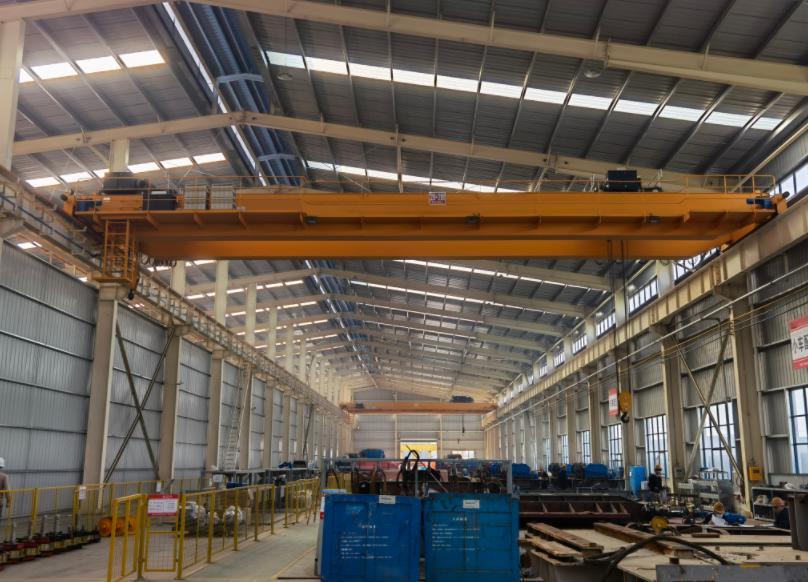 Overhead crane in factory